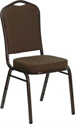 Brown Fabric Padded Banquet Chair